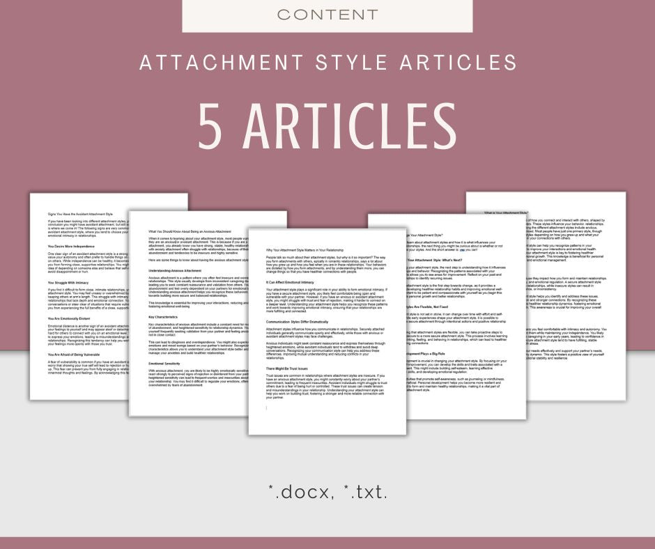 Attachment Styles | Content & Journal Bundle