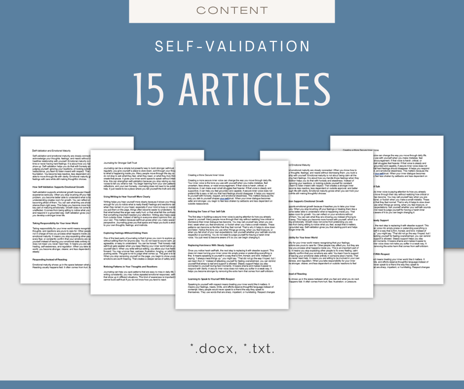 Self-Validation | Report & Articles Bundle