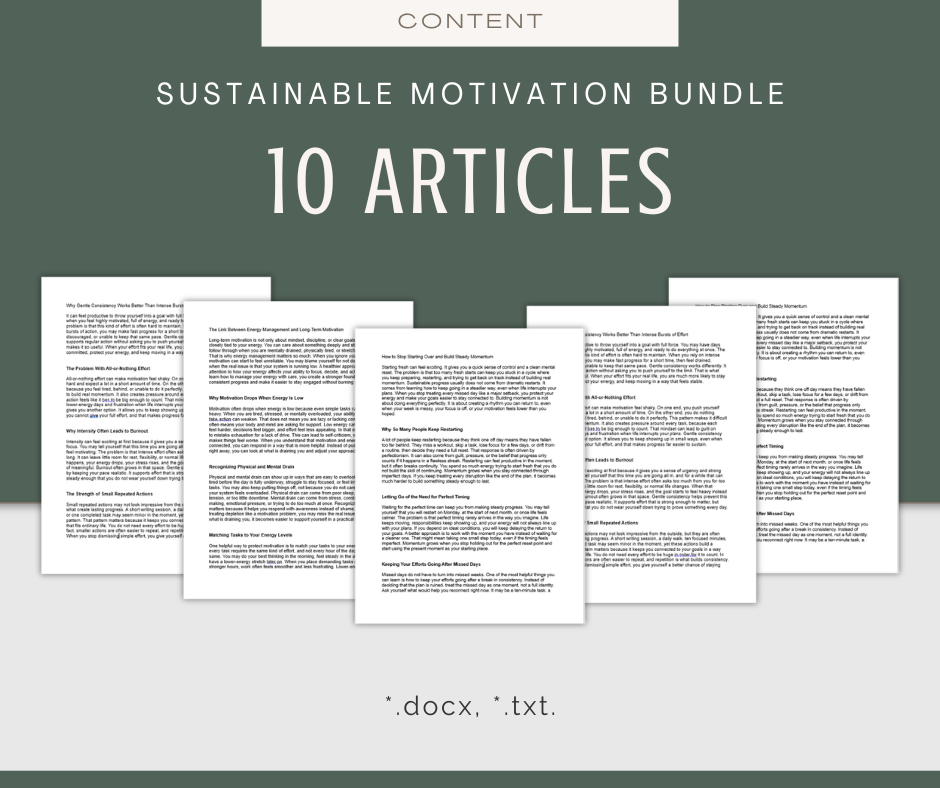 Sustainable Motivation | Content & Journal Bundle