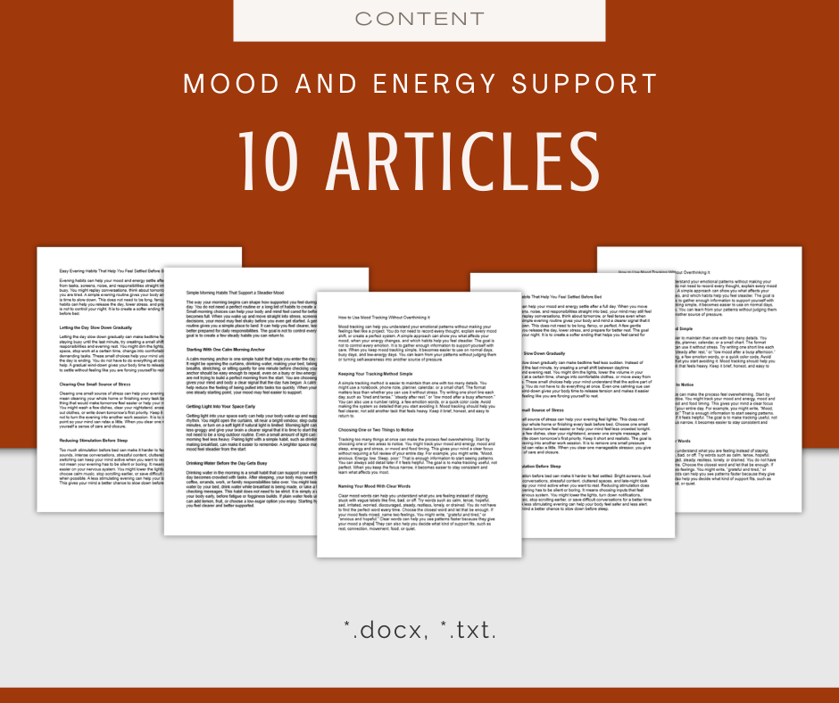 Mood and Energy Support | Content & Journal Bundle