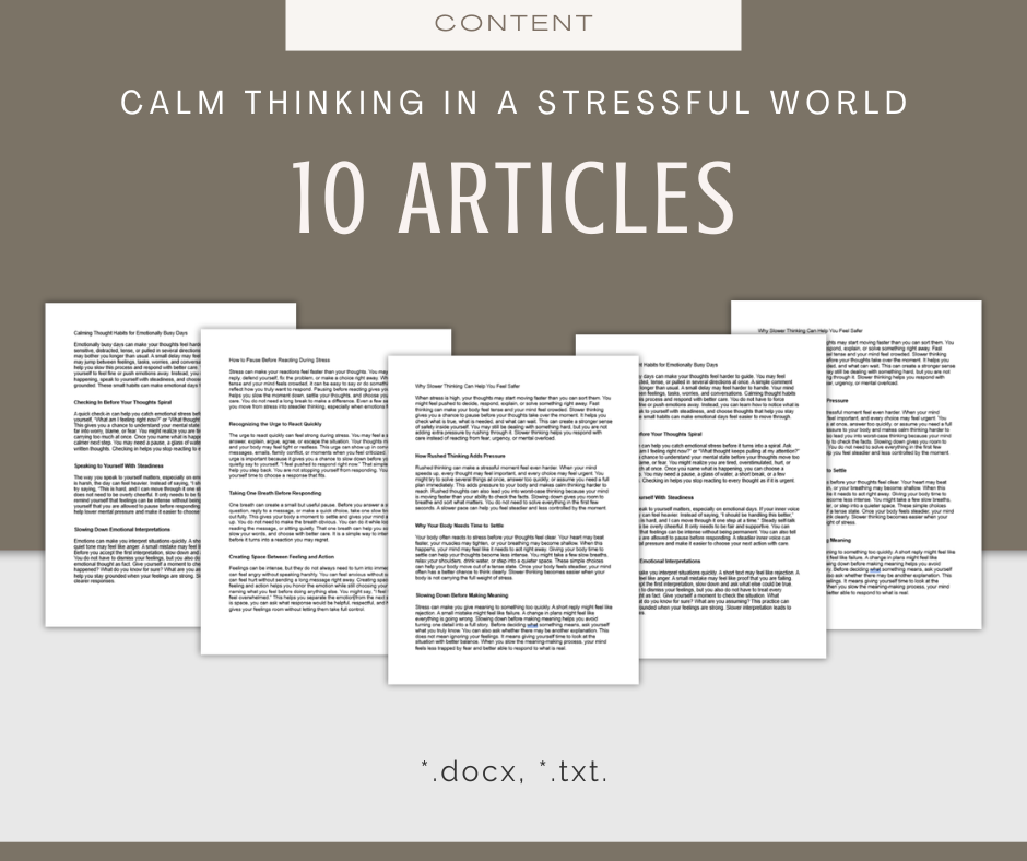 Calm Thinking in a Stressful World | Content & Journal Bundle