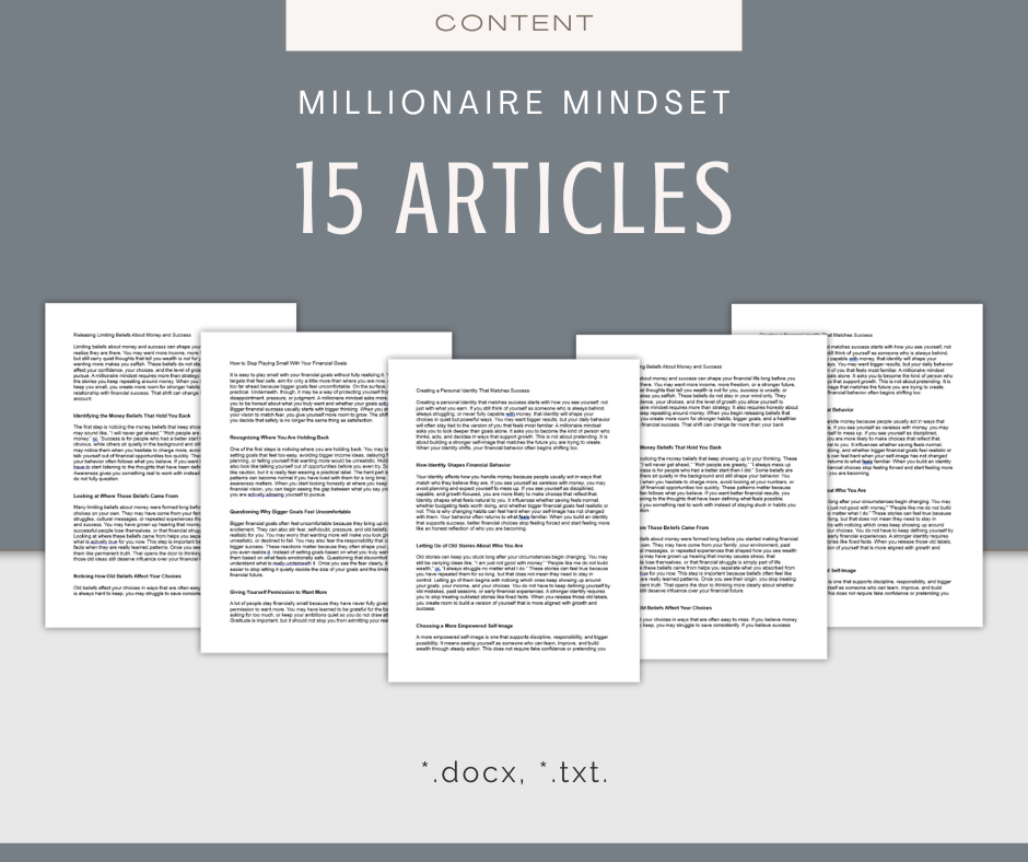 Millionaire Mindset | Report & Articles Bundle