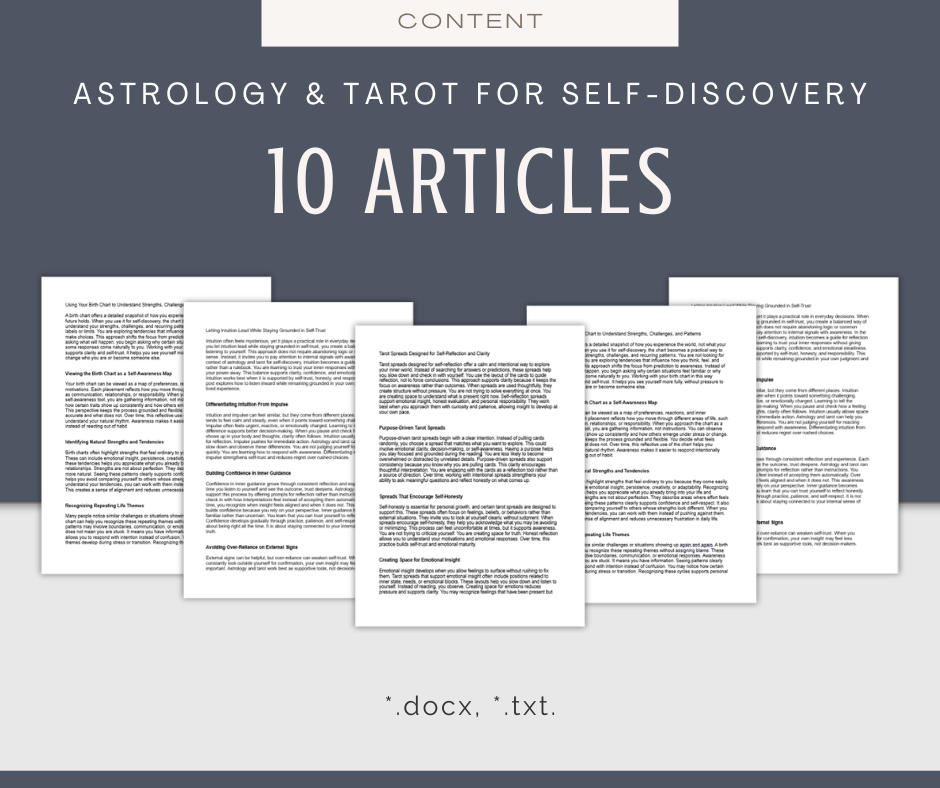 Astrology and Tarot For Self-Discovery | Content & Journal Bundle