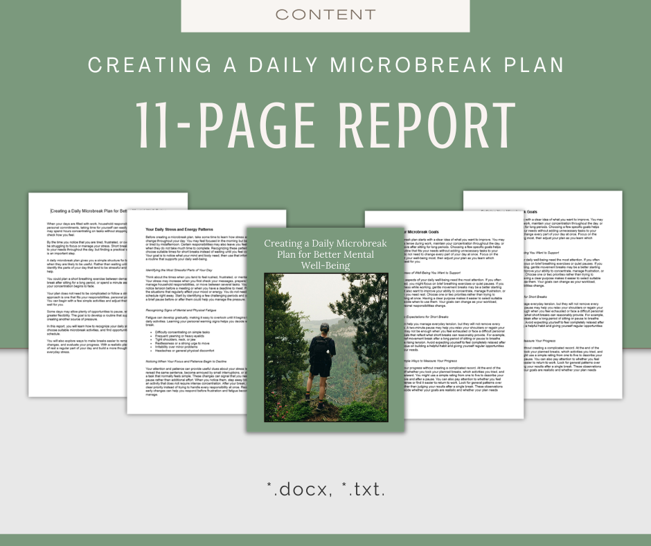 Microbreaks For Stress Relief | Content & Journal Bundle