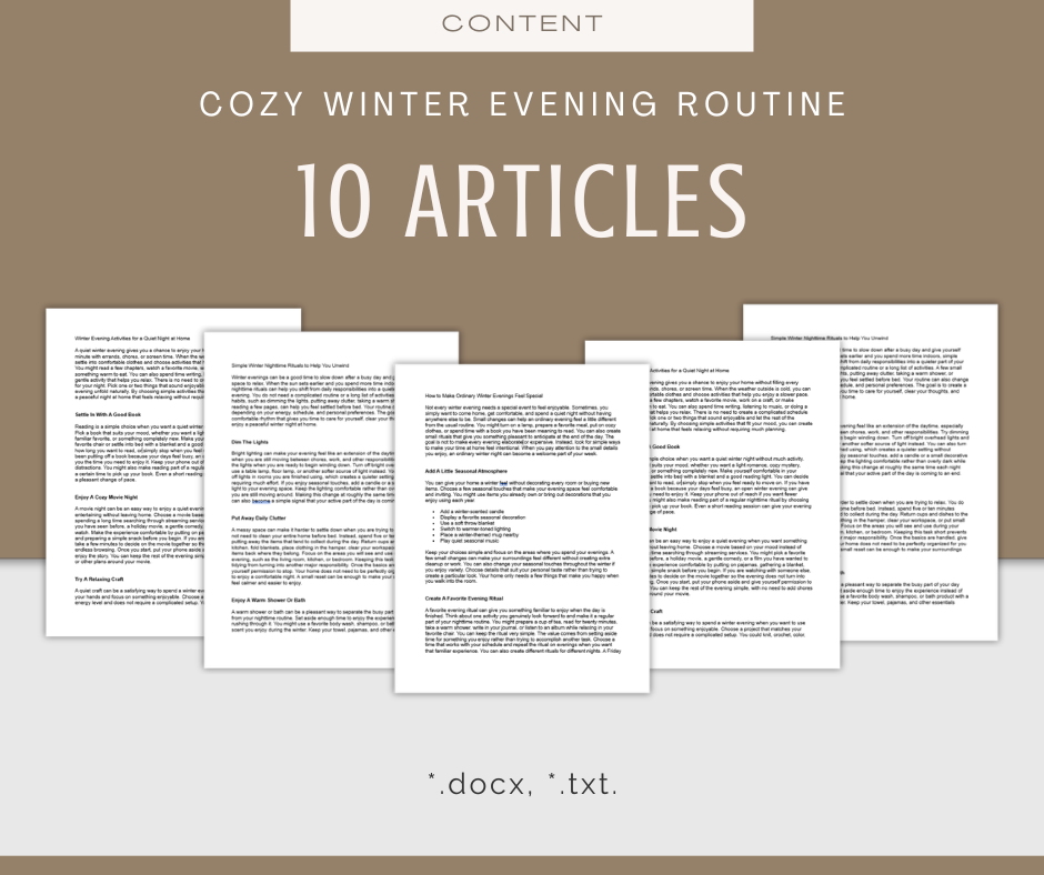 Cozy Winter Evening Routine | Content & Journal Bundle