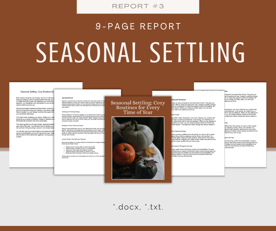 Settling In and Comfort Living Reports | 5 Report Bundle