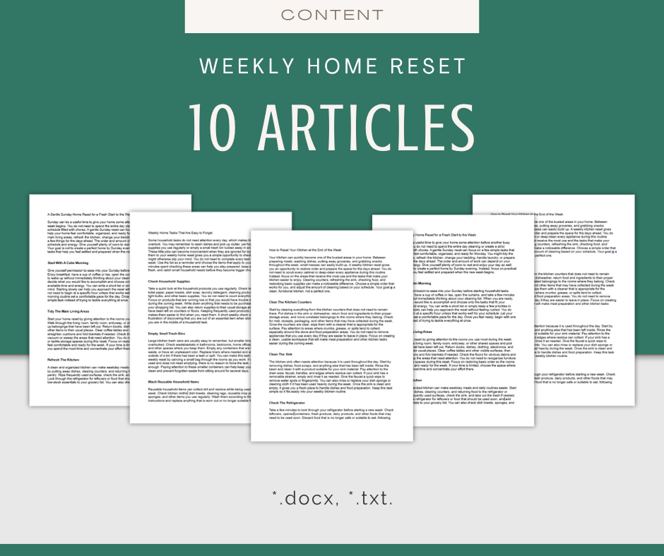 Weekly Home Reset | Content & Journal Bundle