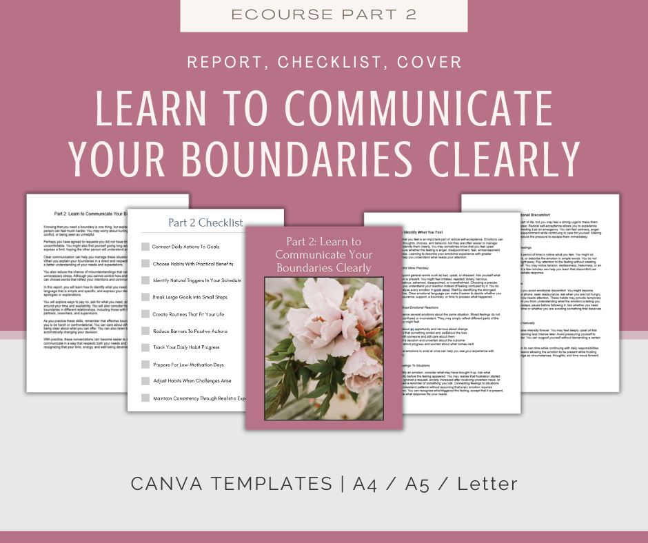 Setting Boundaries For Stress Relief | MEGA Content and Templates Bundle