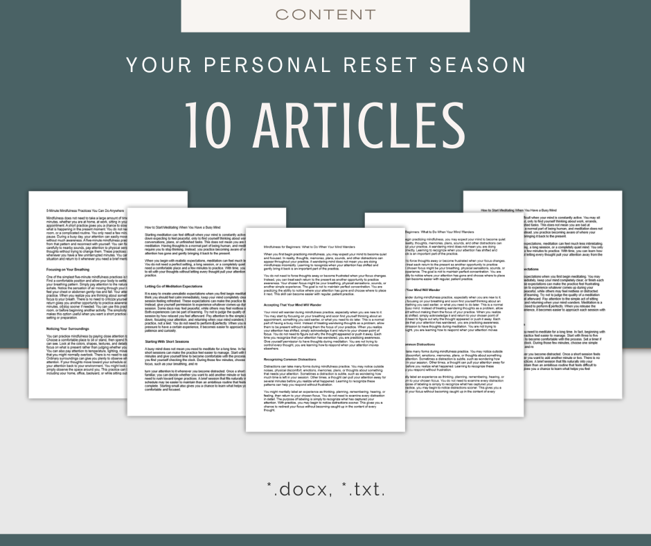 Meditation, Mindfulness, and Breathing | Content & Journal Bundle