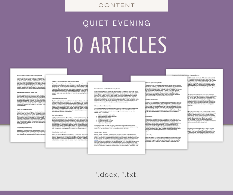 Quiet Evening | Content & Journal Bundle