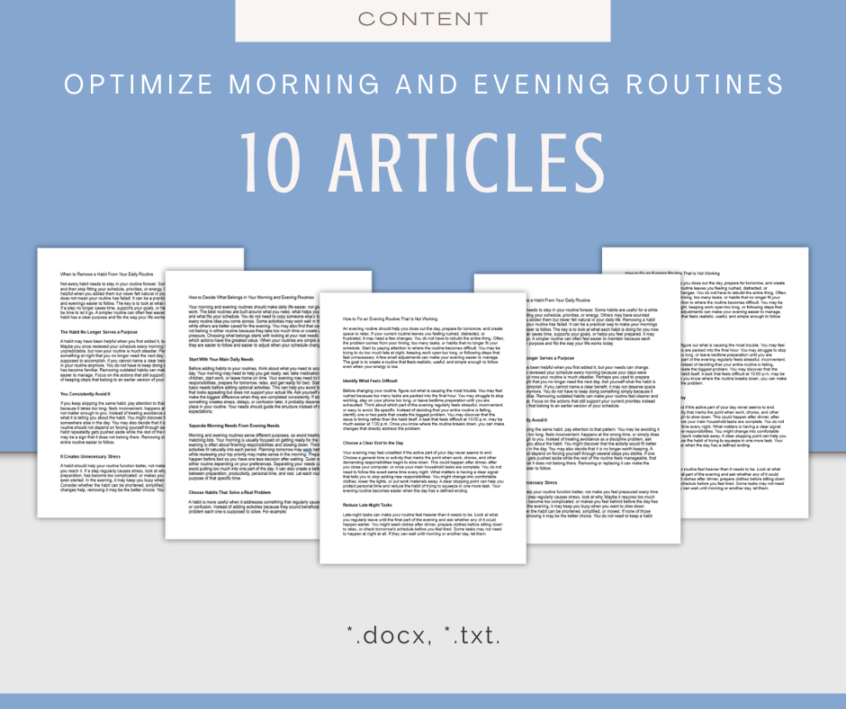 Optimize Morning and Evening Routines | Content & Journal Bundle