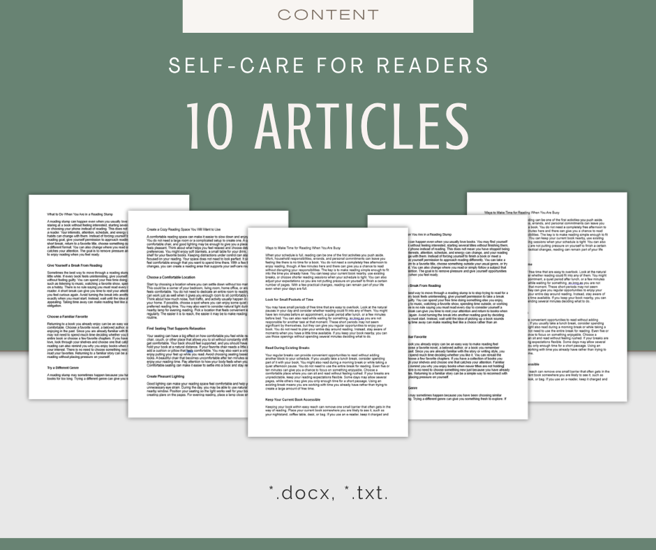 Self-Care For Readers | Content & Journal Bundle