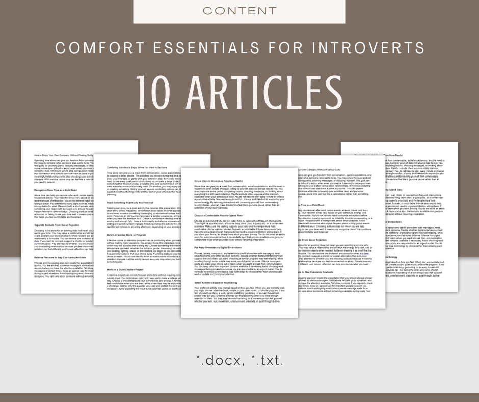 Comfort Essentials For Introverts | Content & Journal Bundle
