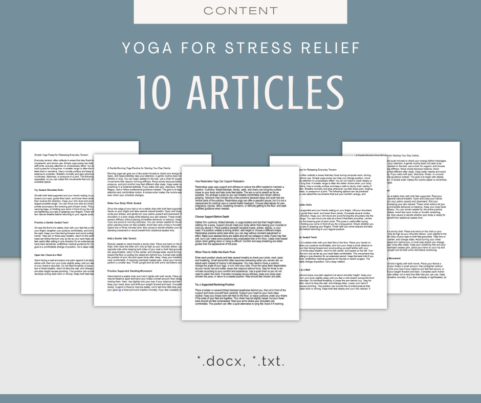 Yoga for Stress Relief | Content & Journal Bundle