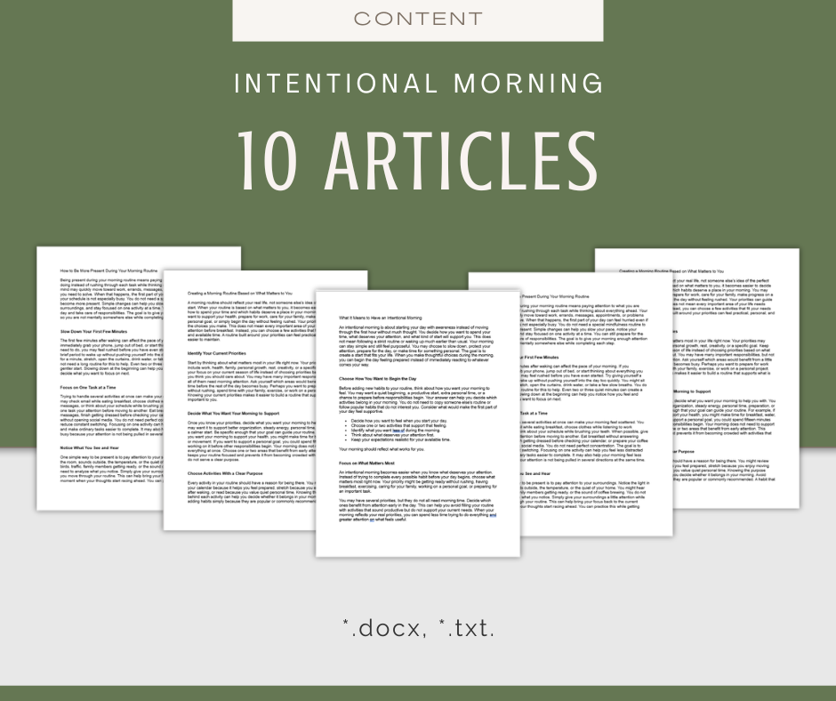 Intentional Morning | Content & Journal Bundle