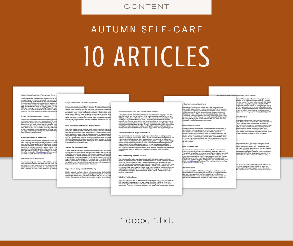 Autumn Self-Care | Content & Journal Bundle