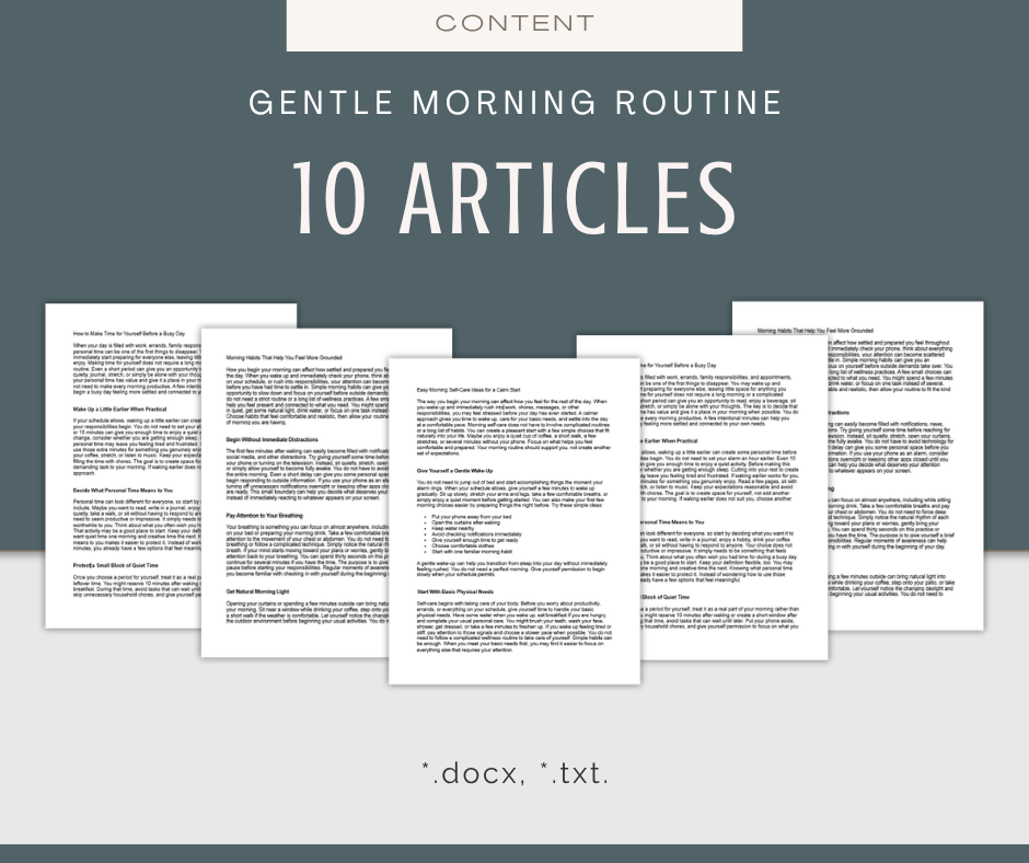 Gentle Morning Routine | Content & Journal Bundle