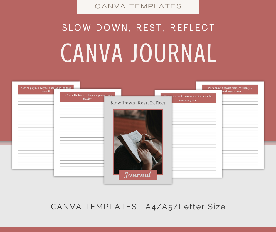 Slow Down, Rest, Reflect | Content & Journal Bundle