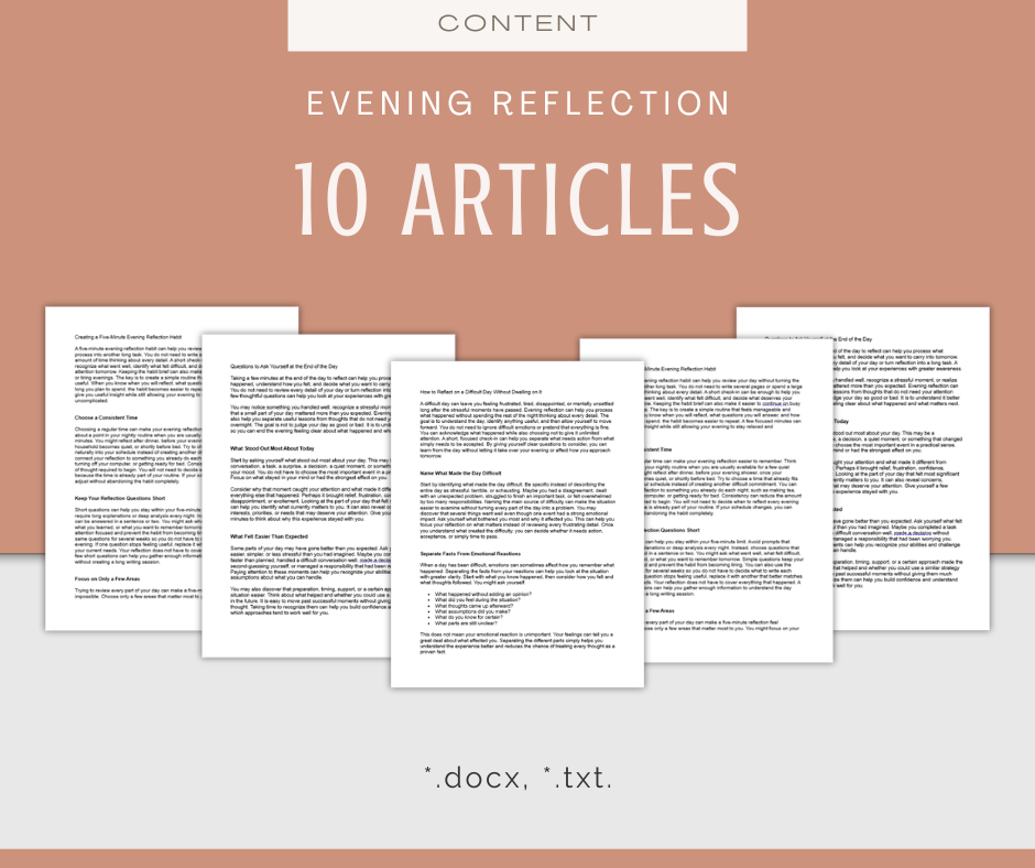 Evening Reflection | Content & Journal Bundle