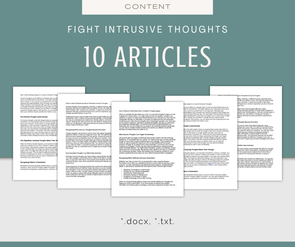 Fight Intrusive Thoughts | Content & Journal Bundle