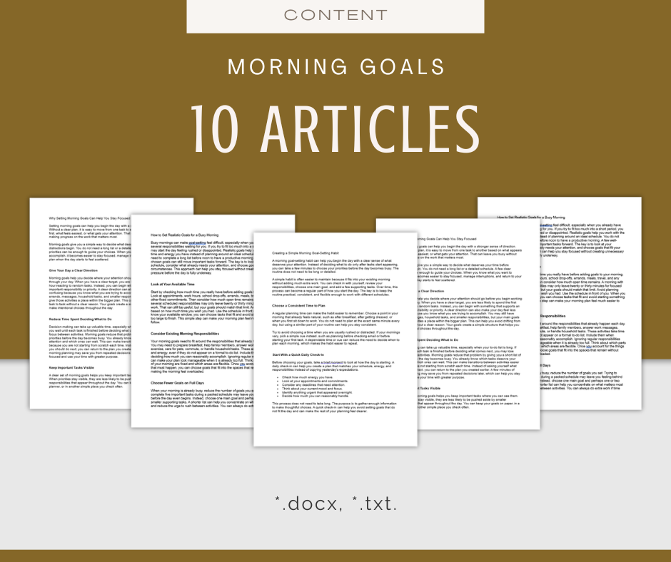 Morning Goals | Content & Journal Bundle