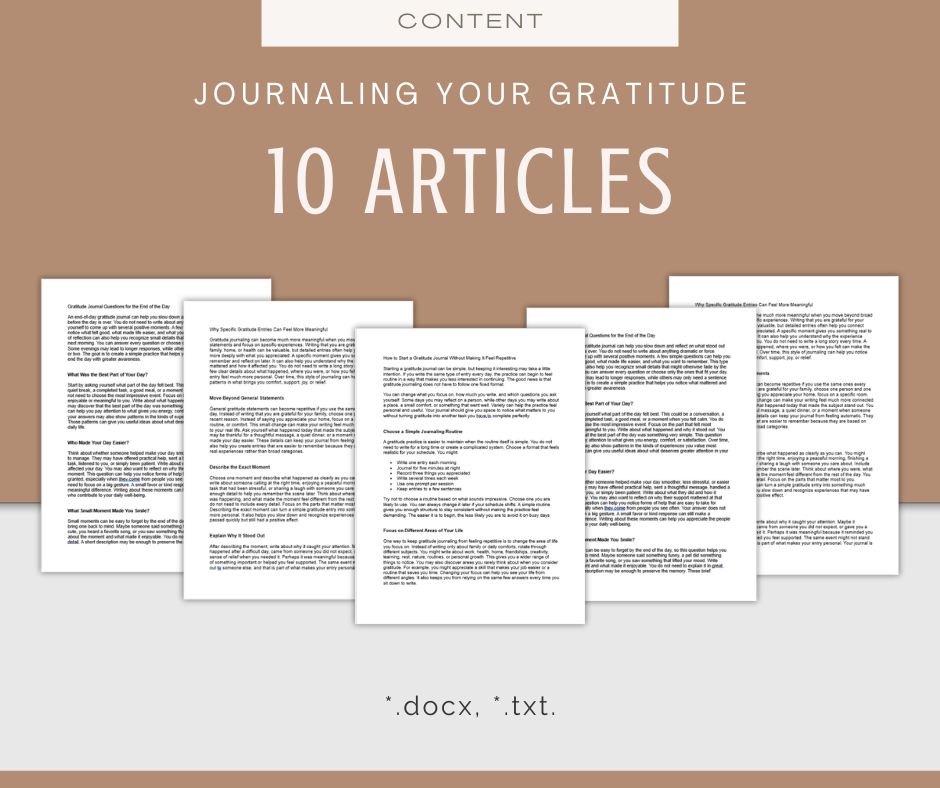 Journaling Your Gratitude | Content & Journal Bundle