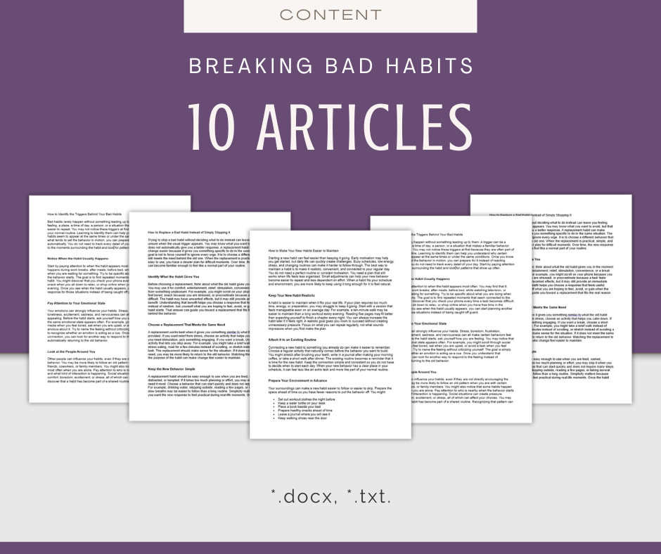 Breaking Bad Habits | Content & Journal Bundle