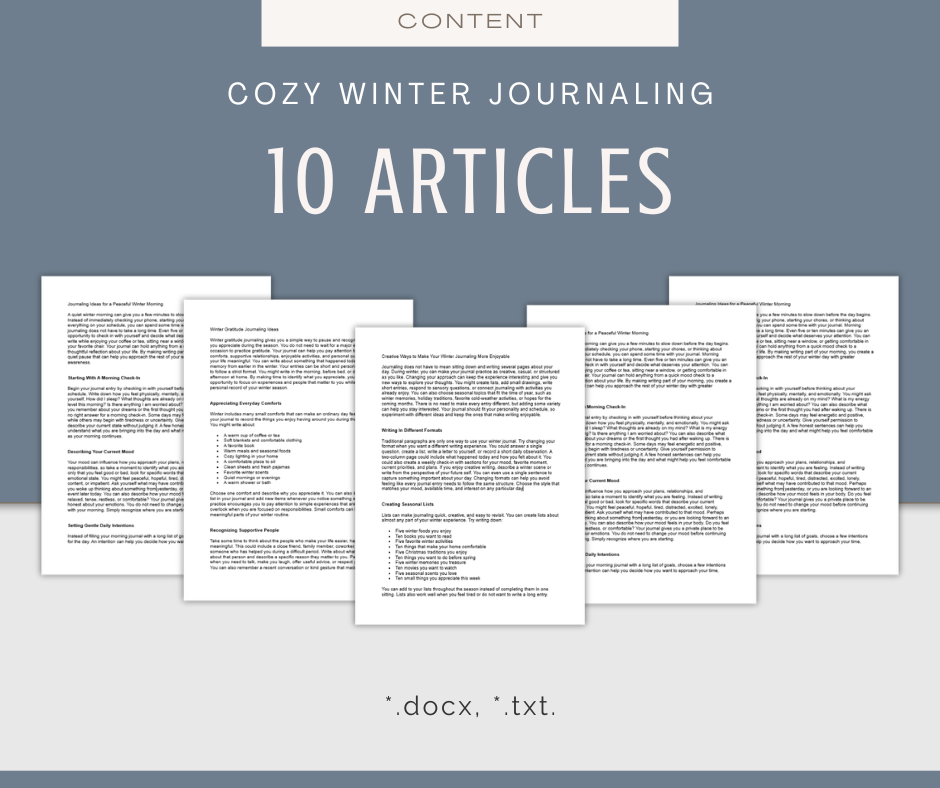 Cozy Winter Journaling | Content & Journal Bundle