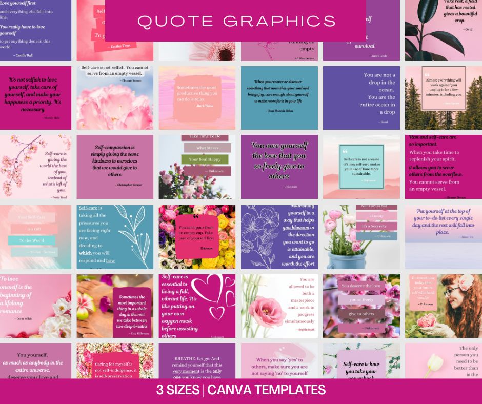 Self-Care Planner and Graphics | Canva Templates