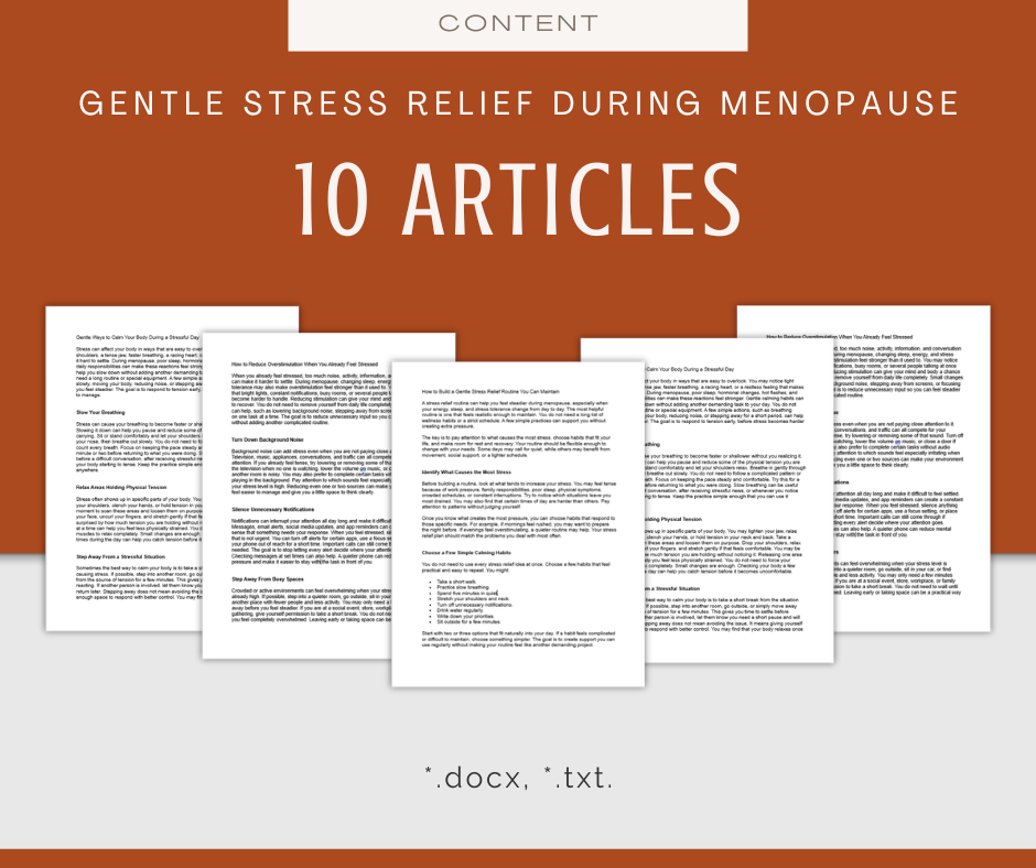 Gentle Stress Relief During Menopause | Content & Journal Bundle