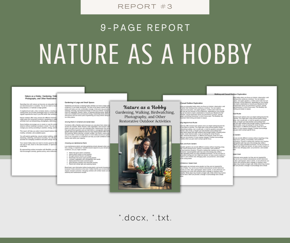 Hobbies For Stress Relief Reports | 5 Report Bundle