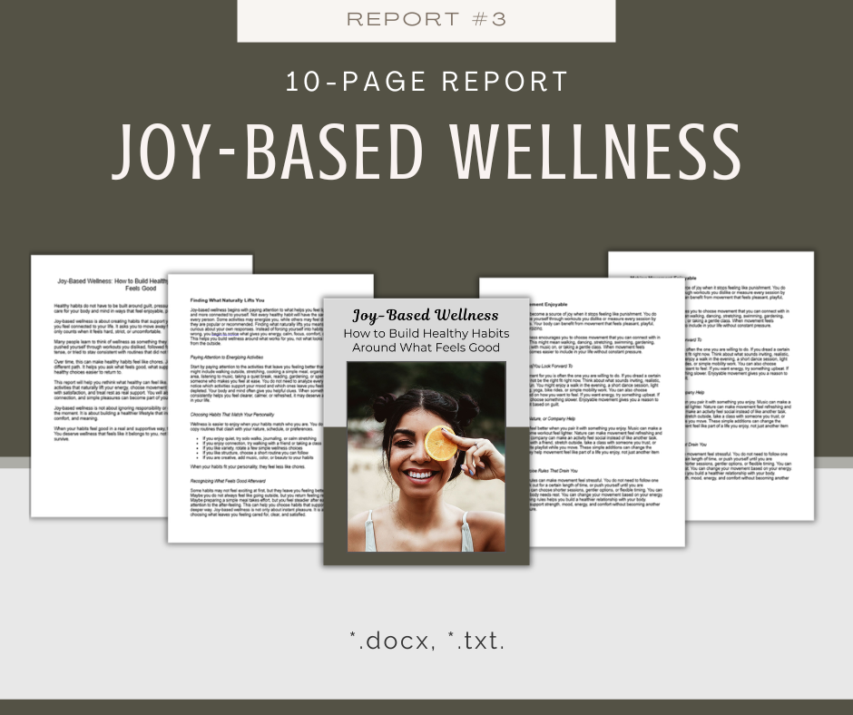 Joy-Based Wellness Reports | 5 Report Bundle