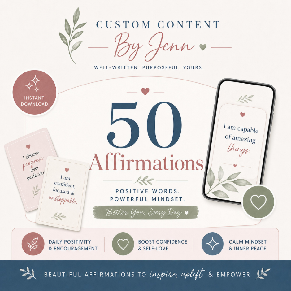 50 Affirmations | Custom Content