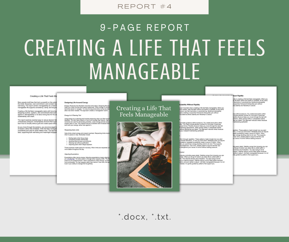 Lifestyle Maintenance Reports | 5 Report Bundle