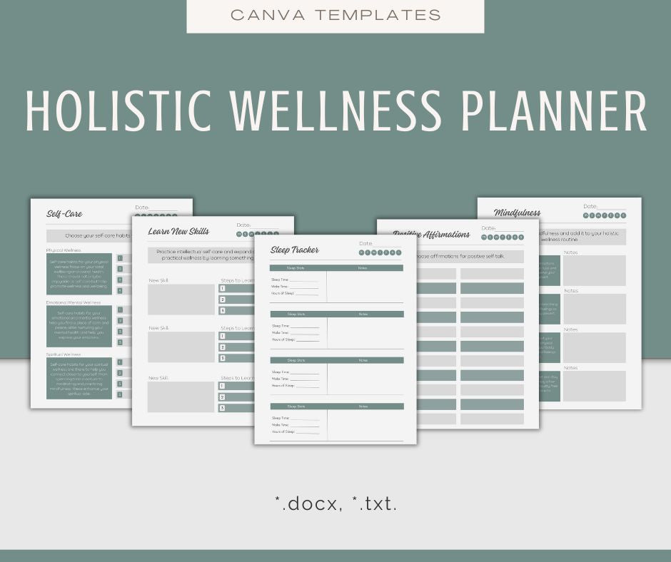 Holistic Wellness Planner | Canva Templates