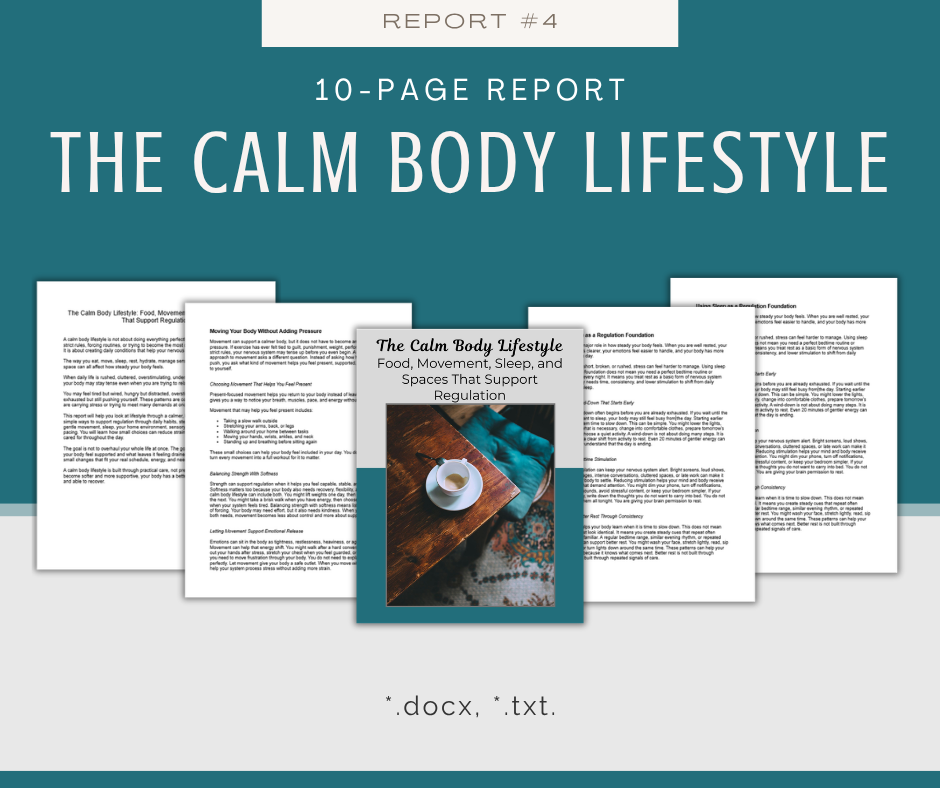 Calm Body Reset and Nervous System Safety | 5 Report Bundle