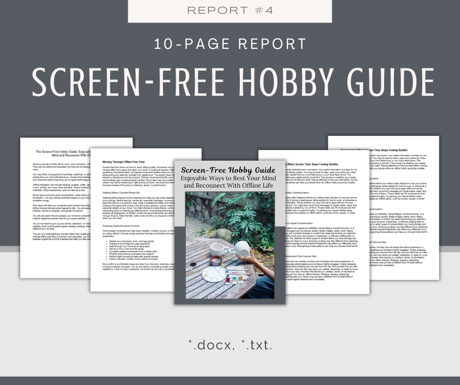 Hobbies For Stress Relief Reports | 5 Report Bundle