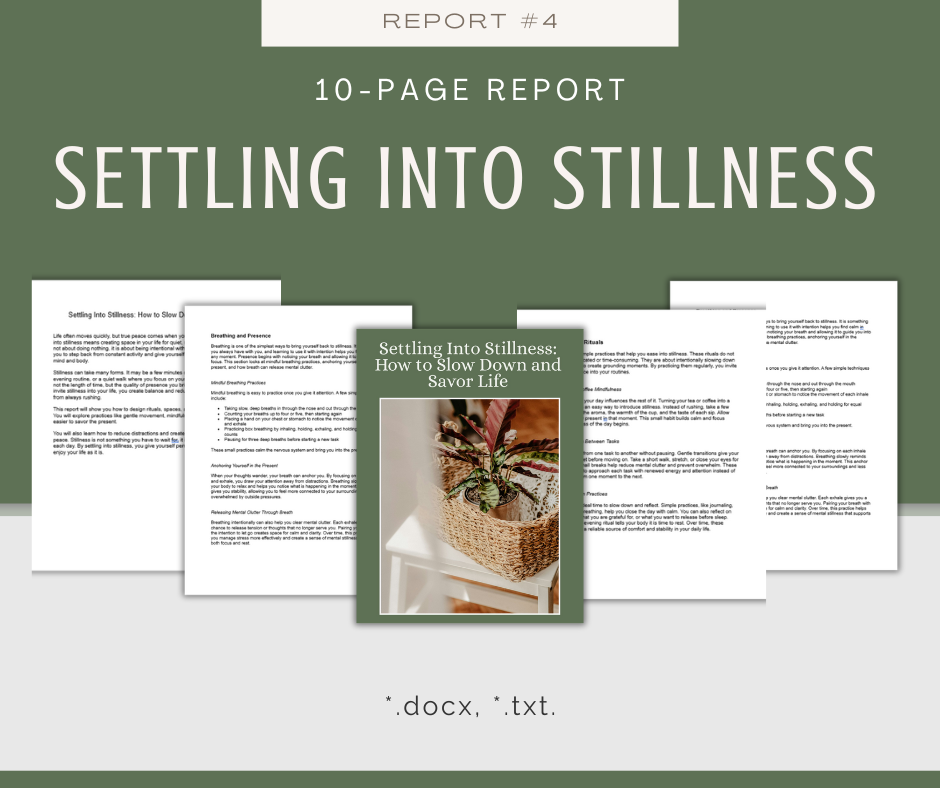 Settling In and Comfort Living Reports | 5 Report Bundle
