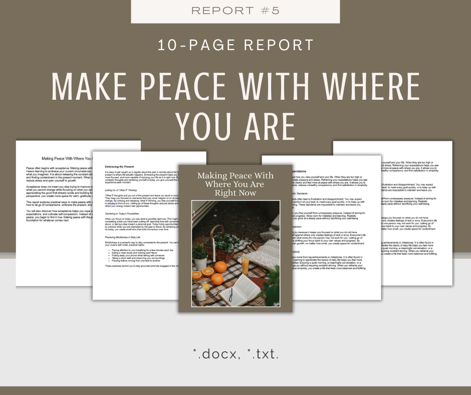 Settling In and Comfort Living Reports | 5 Report Bundle