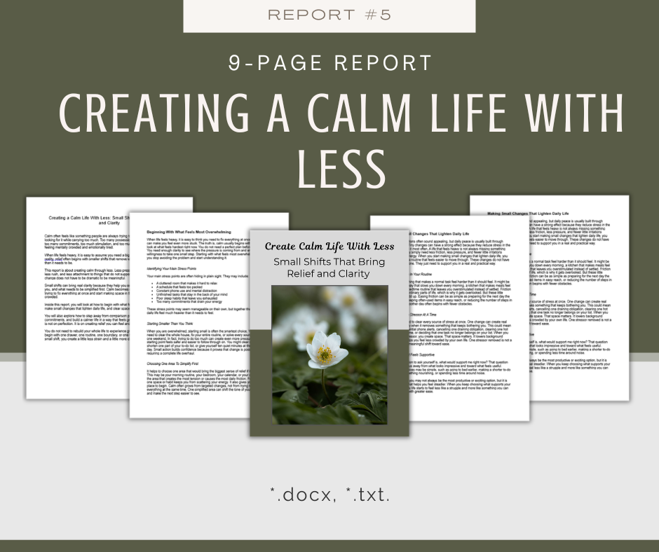 Calm Through Simplicity | 5 Report Bundle