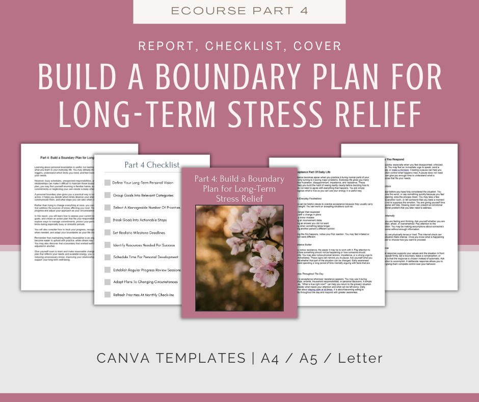 Setting Boundaries For Stress Relief | MEGA Content and Templates Bundle