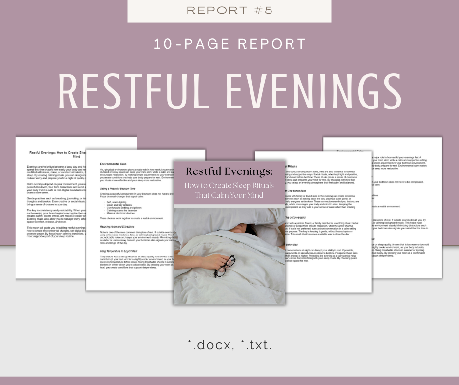 Sleep Rituals and Habits | 5 Report Bundle