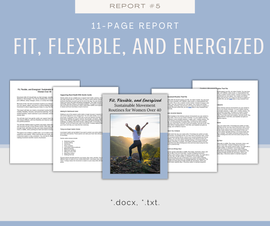 Diet and Fitness For Women Over 40 Reports | 5 Report Bundle
