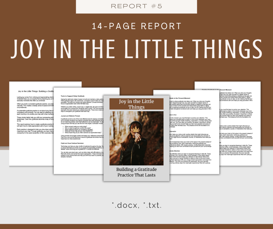 Gratitude to Spark Joy Reports | 5 Report Bundle