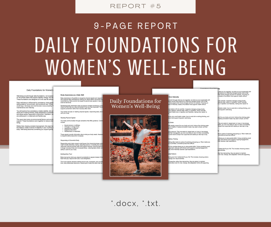Healthy Habits For Women Reports | 5 Report Bundle