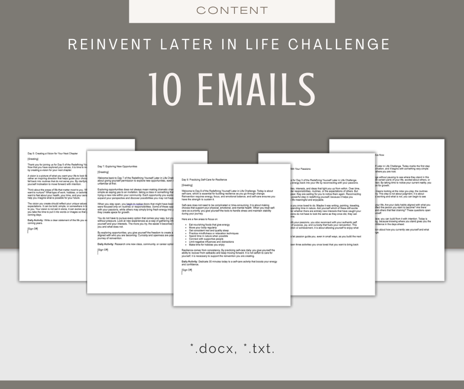 Reinvent Yourself Later in Life | MEGA Content and Templates Bundle