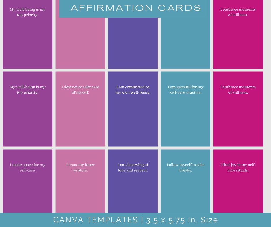 Self-Care Planner and Graphics | Canva Templates