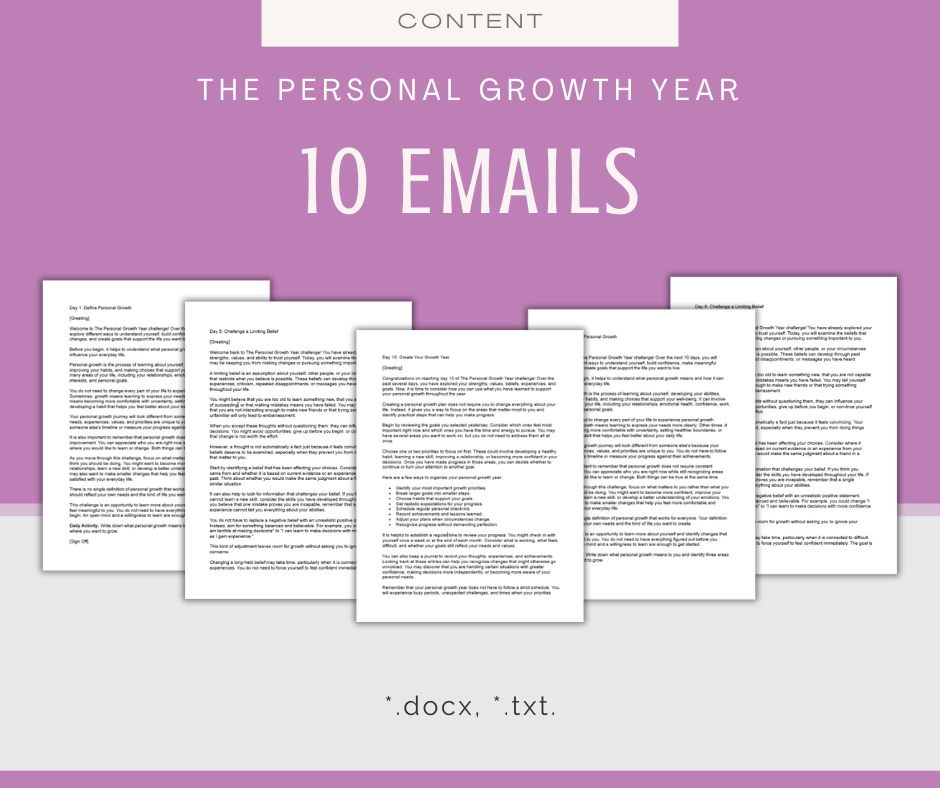 The Personal Growth Year | MEGA Content and Templates Bundle