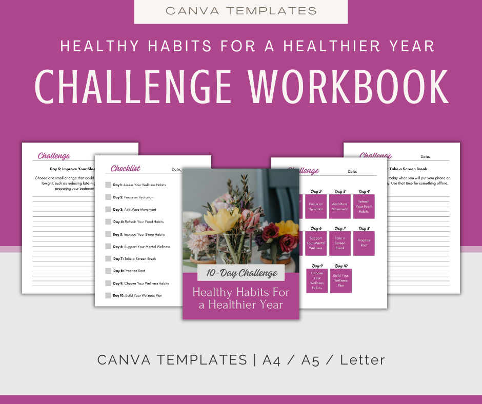 Healthy Habits For a Healthier Year | MEGA Content and Templates Bundle