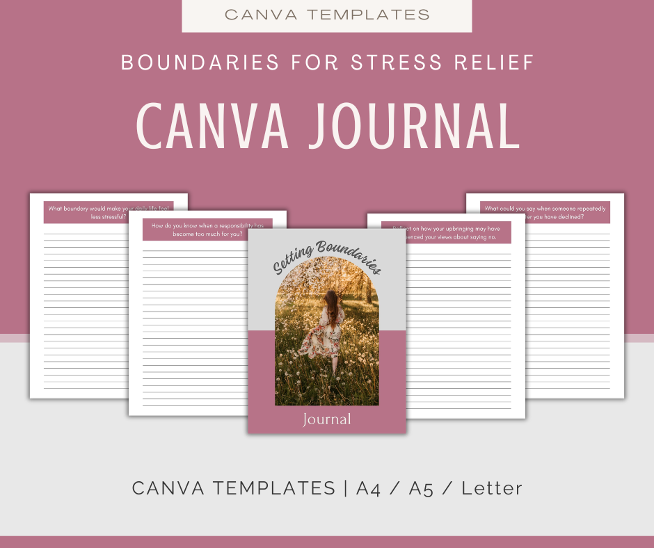 Setting Boundaries For Stress Relief | MEGA Content and Templates Bundle